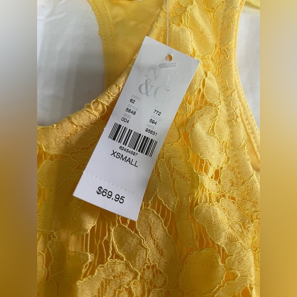 New York & Company: Yellow Lace Summer Dress - Picture 8 of 14